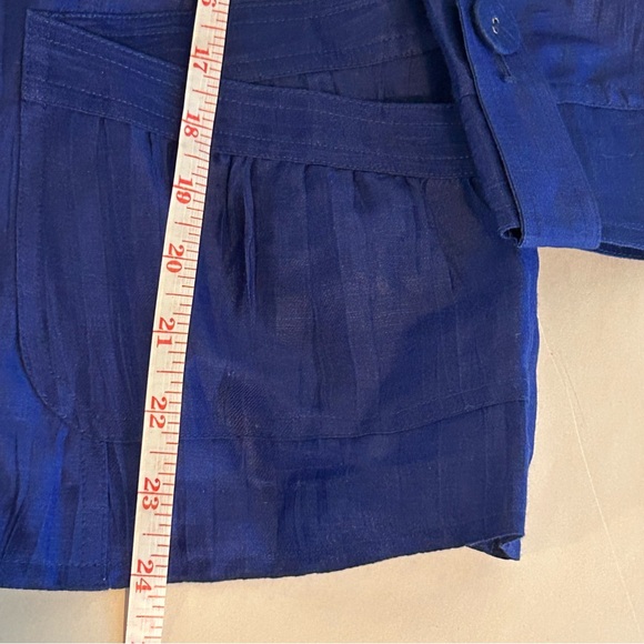 Chico’s cobalt blue linen blend blazer jacket size L (2) office career classic - Picture 10 of 10